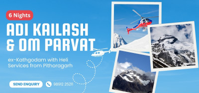 Adi Kailash Om Parvat ex-Kathgodam with Heli Service from Pithoragarh